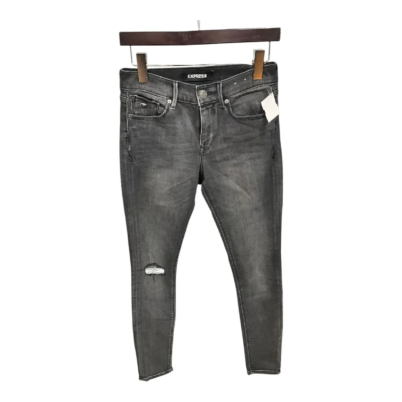 Relaxed Tops Jeans Skinny By Express In Black, Size: 2
