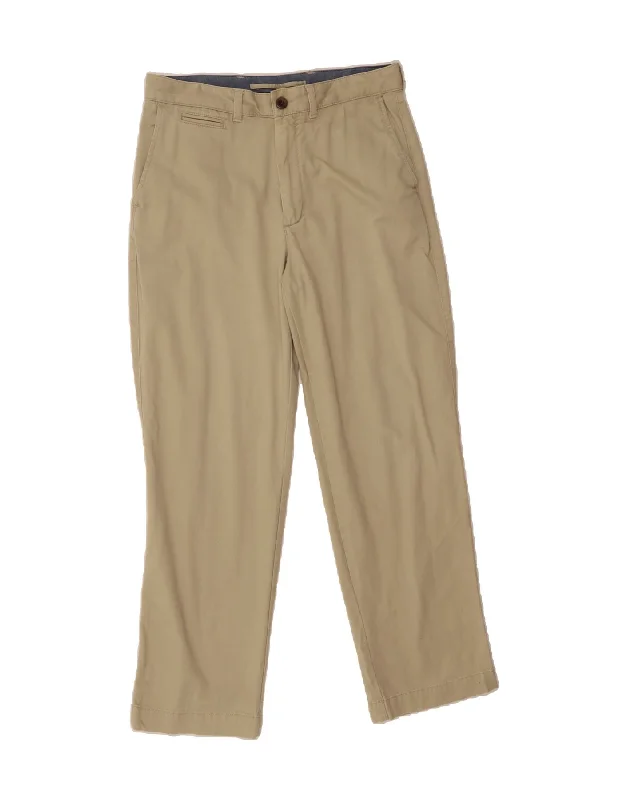 Comfy Pants L.L.BEAN Mens Straight Chino Trousers W32 L30 Beige Cotton