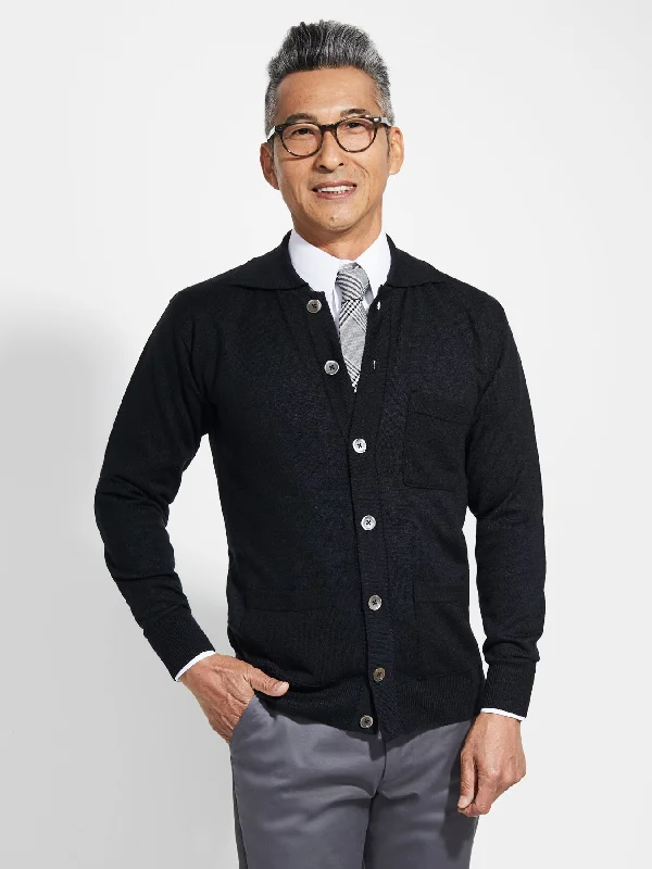 Lounge Chic Men's Ace Cardigan - Black