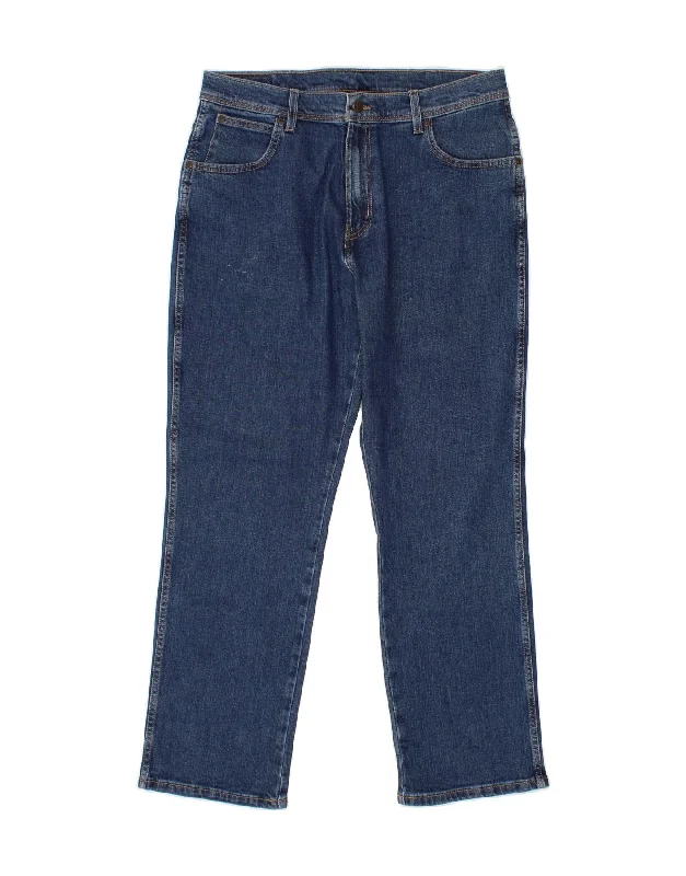 Soft Wear WRANGLER Mens Regular Fit Straight Jeans W36 L30 Blue Cotton