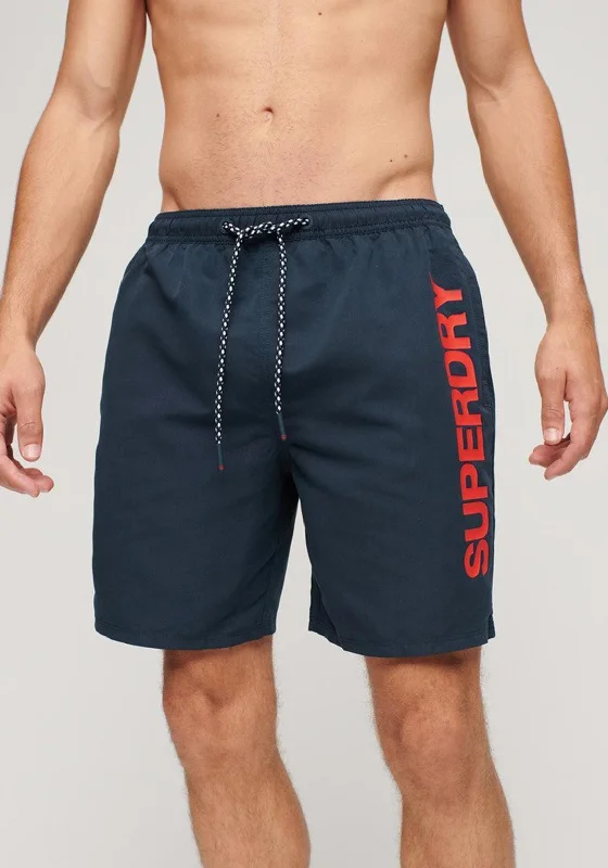 Relaxed Fashion Superdry Graphic 17” Swim Shorts, Richest Navy