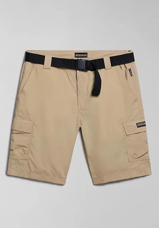 Warm Comfort Napapijri Smith Bermuda Shorts, Beige Cornstalk