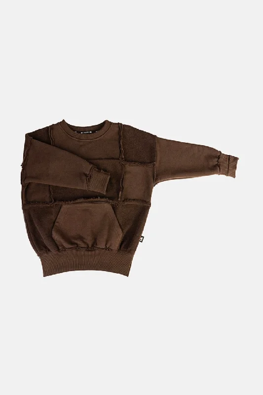 Simple Solid Color REVERSED BROWN SWEATSHIRT