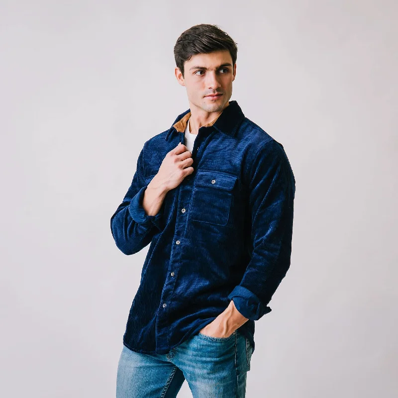 Relaxed Fashion Corduroy Double Pocket Shirt