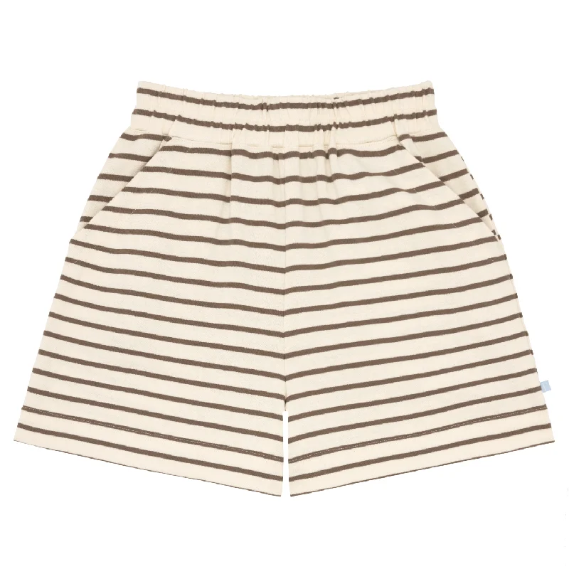 Cozy Dress Women’s Brown And Cream Breton Stripe Shorts