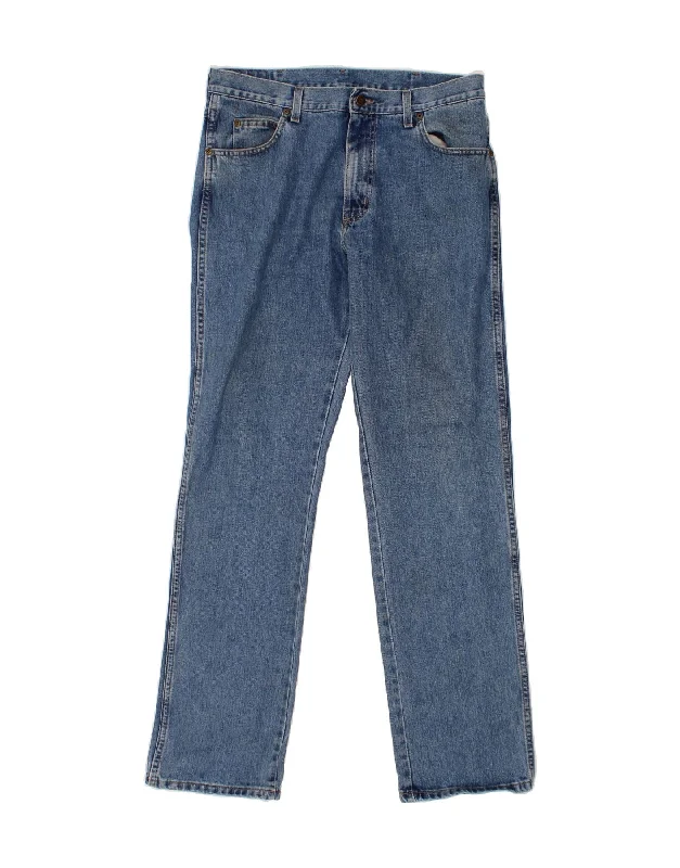 Trendy Wear WRANGLER Mens Regular Fit Straight Jeans W34 L34 Blue Cotton