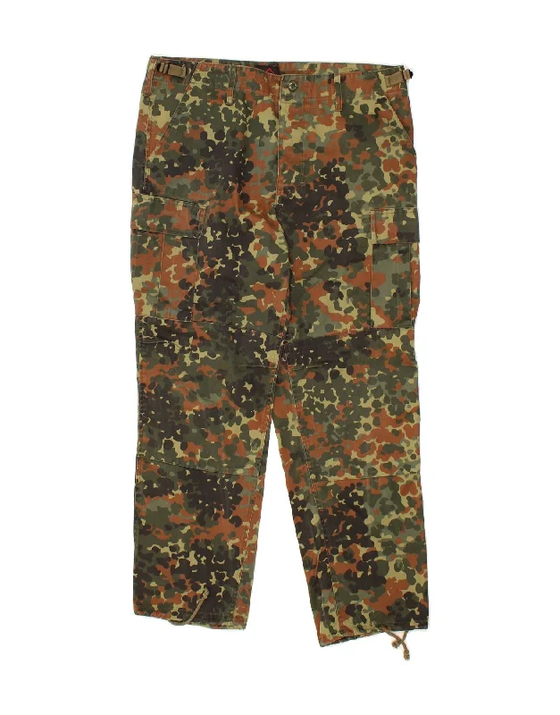 Summer Comfort NORMANI  Mens Straight Cargo Trousers Large W38 L30 Khaki Camouflage