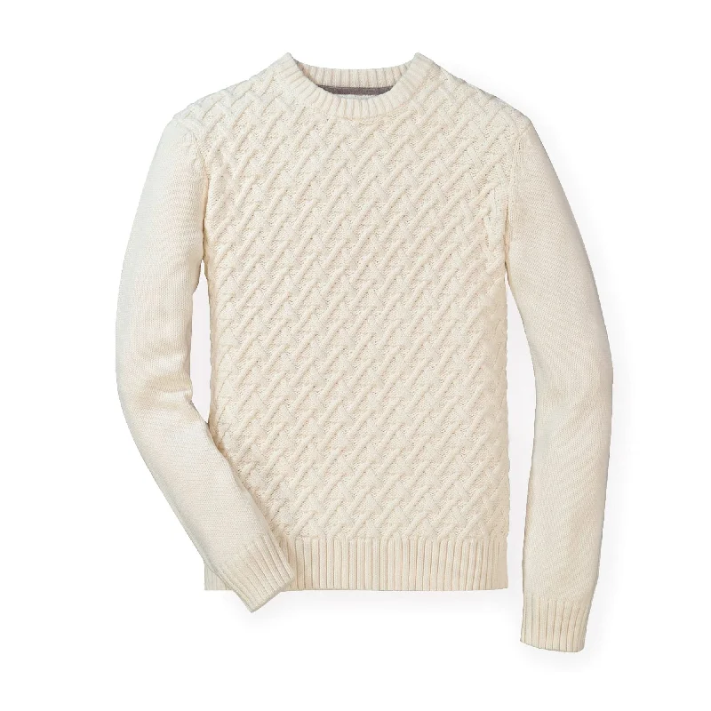 Classic Style Herringbone Cable Sweater