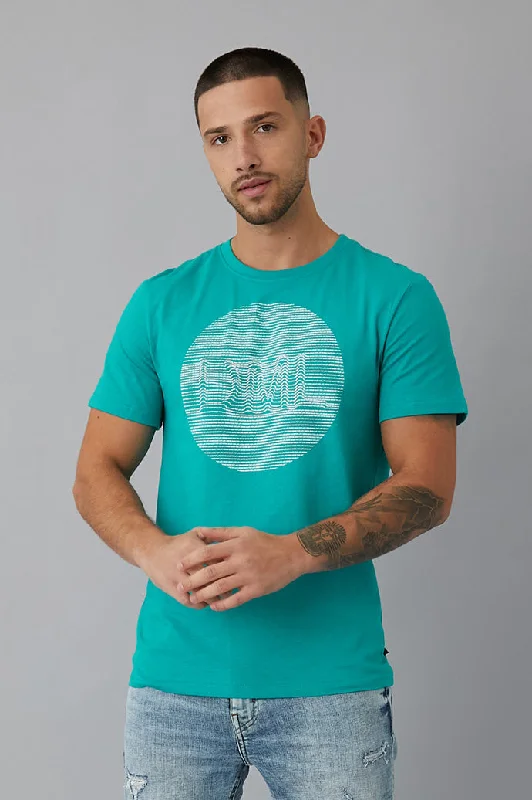 Sweet Style Milo Printed crew neck t-shirt in Jade