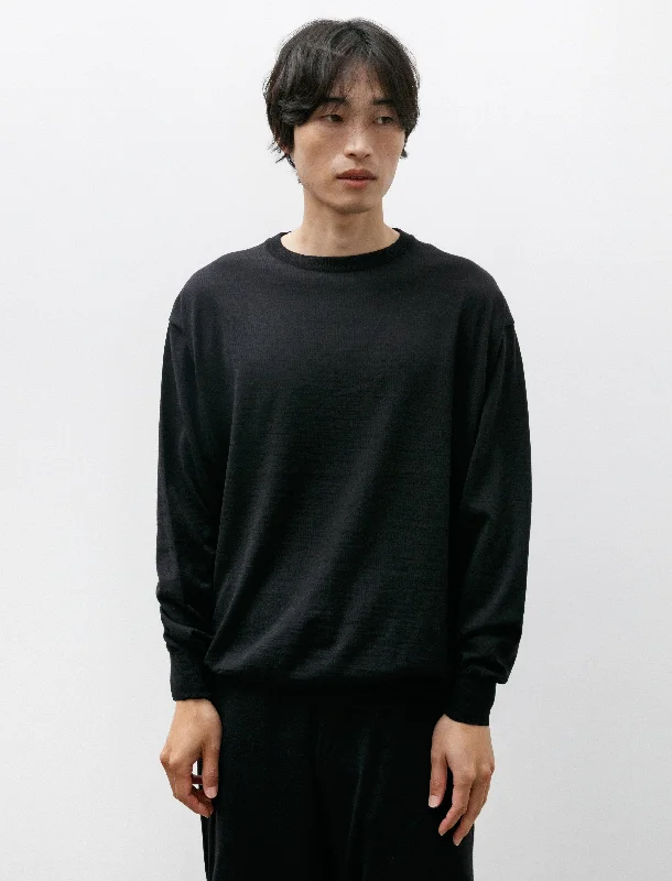 Unique Fashion Wool Crewneck Knit Navy
