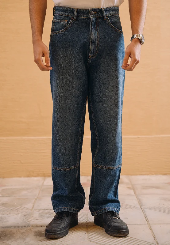 Fresh And Elegant 90’s Denim Straight Fit Jeans - Dark Blue Wash