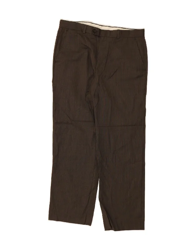 Urban Chic RALPH LAUREN Mens Straight Suit Trousers W32 L29 Grey Wool