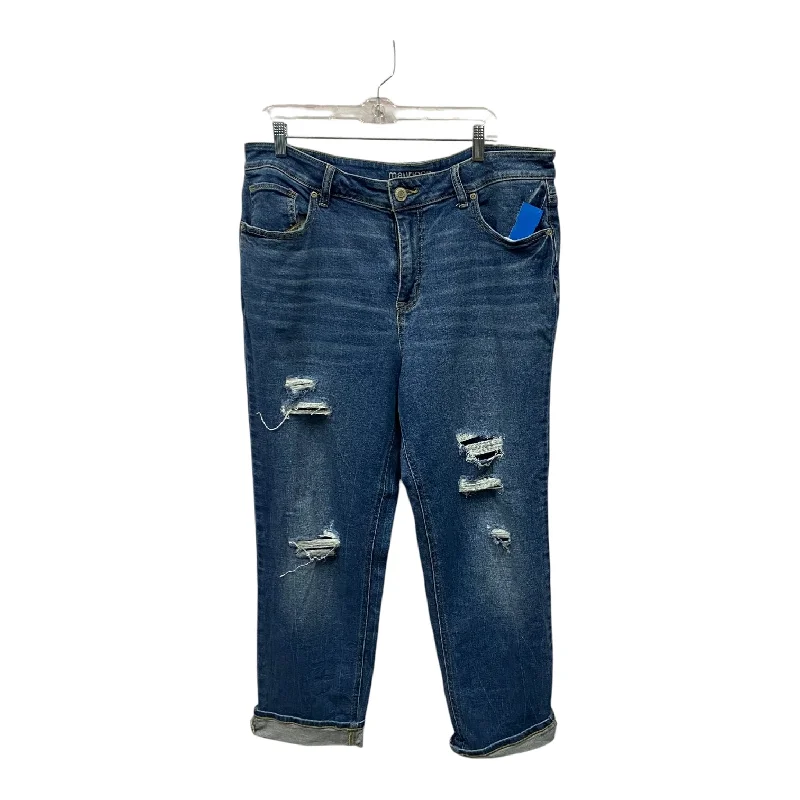 Luxe Comfort Jeans Cropped By Maurices In Blue Denim, Size:16