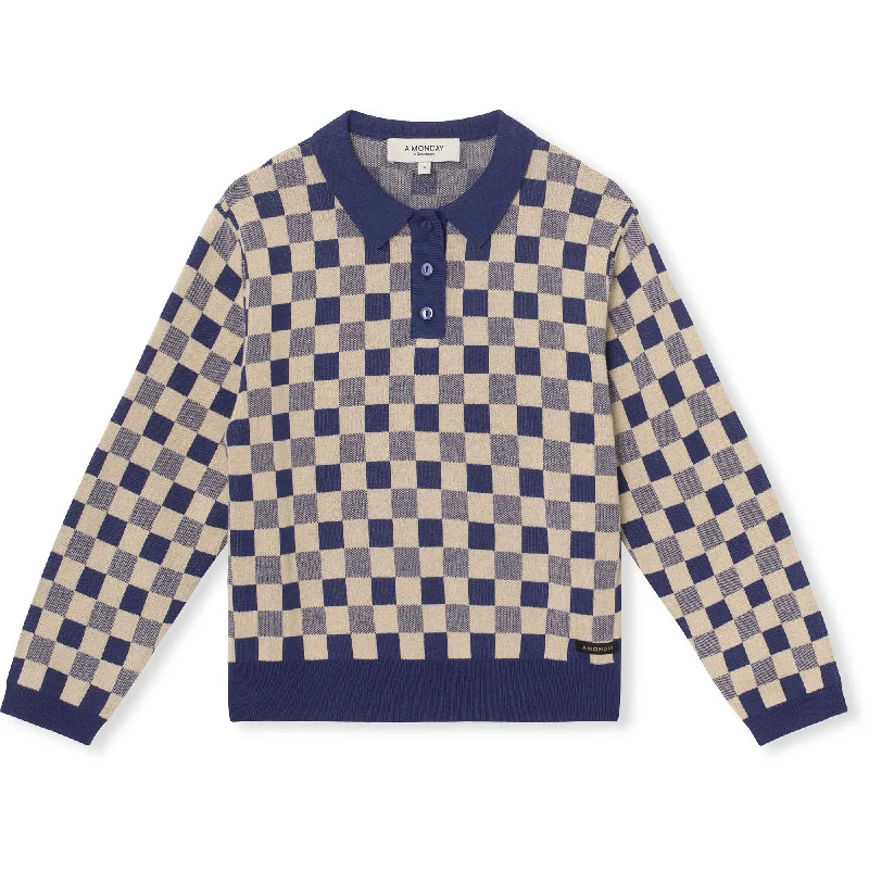High-end Design CASSIE POLO-Estate Blue Check