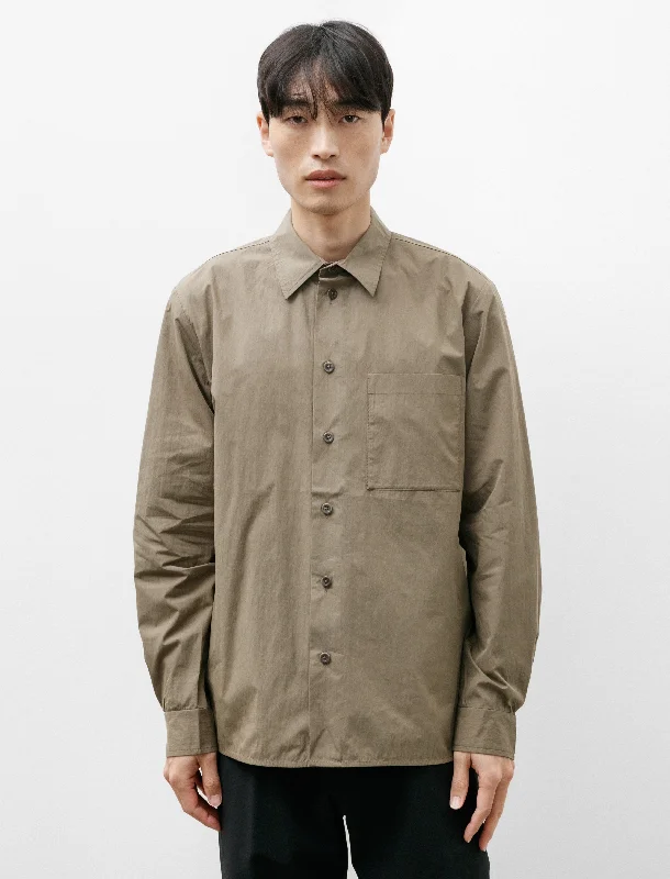 Slim Fit Silas Tech Poplin Shirt Sediment Green