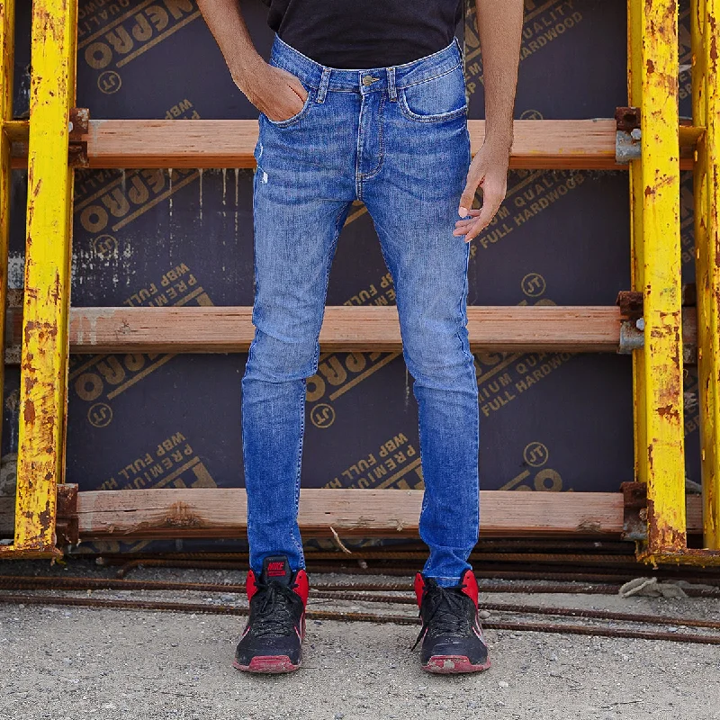 Soft Textures Dark Blue Jeans (Skinny Fit)