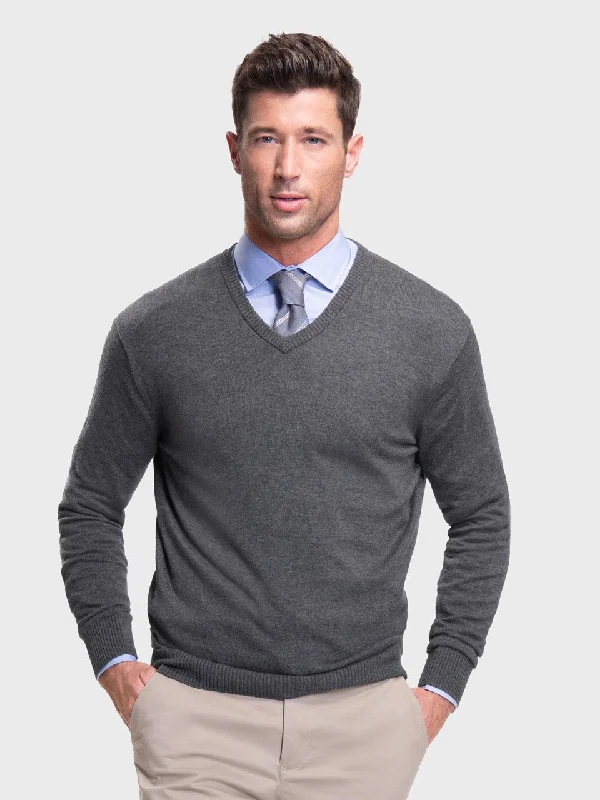 Soft Wear Men's V-Neck Sweater - Charcoal Heather