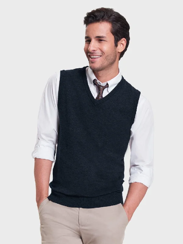 Weekend Wear Men's V-Neck Sweater Vest - Navy