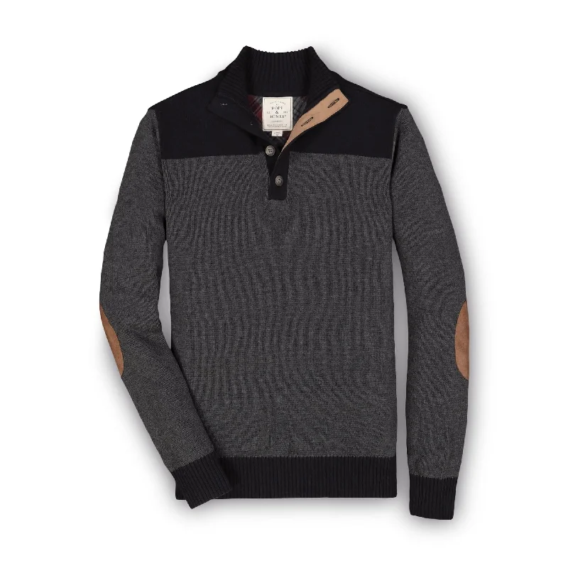 Warm Layers Contrast Sweater with Elbow Patches