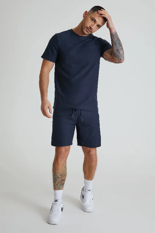 Fashion Design Edwin textured crew neck Navy