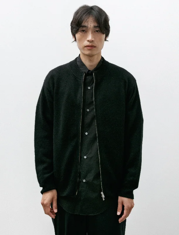 Simple Elegance Phigvel Cashmere Bottleneck Cardigan Black