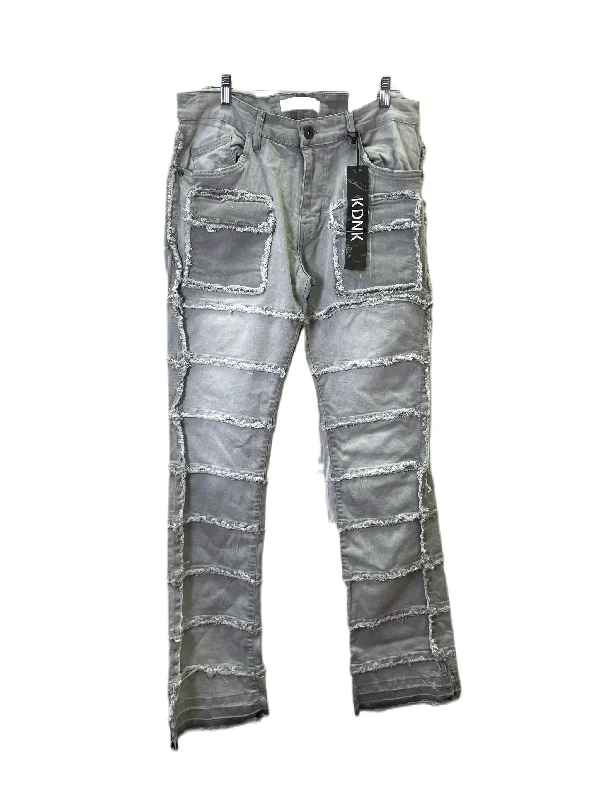 Versatile Outfits Jeans Flared By KDNK In Grey, Size: 18