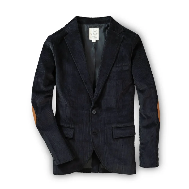 Retro Design Corduroy Blazer with Elbow Patches