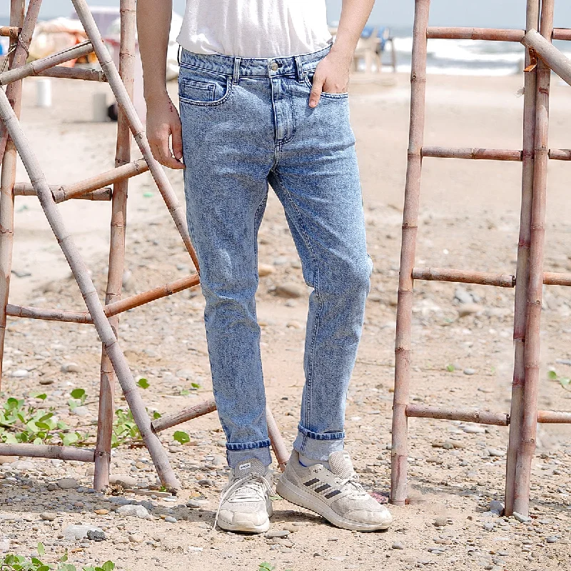 All-Day Comfort Acid Wash Jeans  (Skinny Fit)