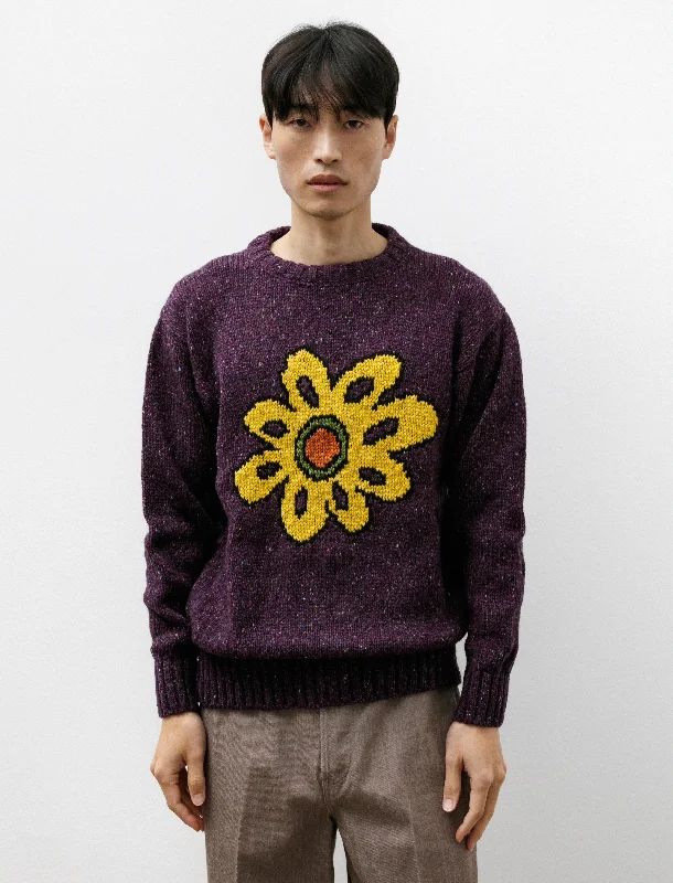Unique Prints Big Flower Lover Pullover Purple