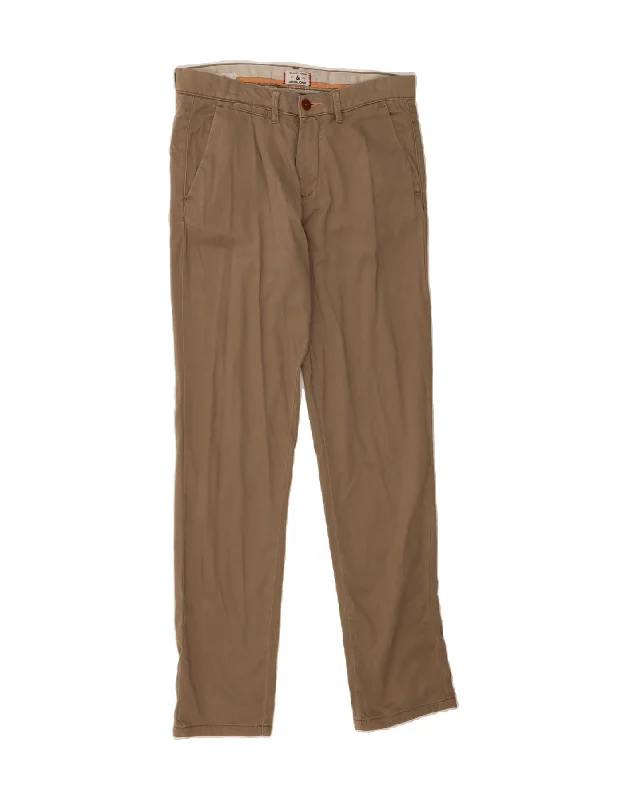 Casual Fit JACK & JONES Mens Slim Chino Trousers W30 L30 Brown Cotton
