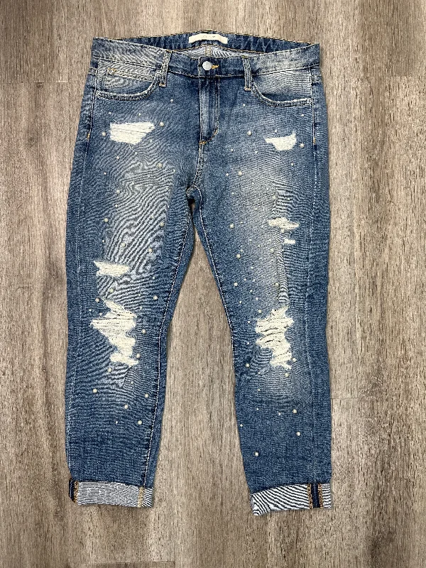 Warm Layers Jeans Cropped By Joes Jeans In Blue Denim, Size: 8