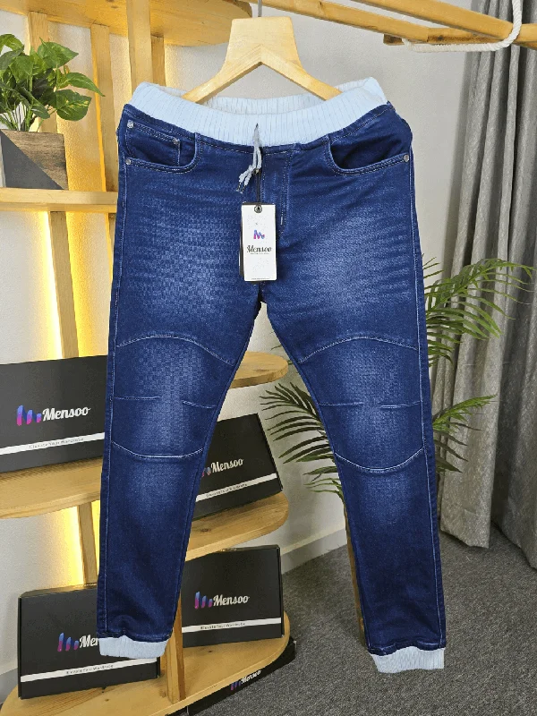 Breezy Style Rib Jogger Jeans DarkBlue