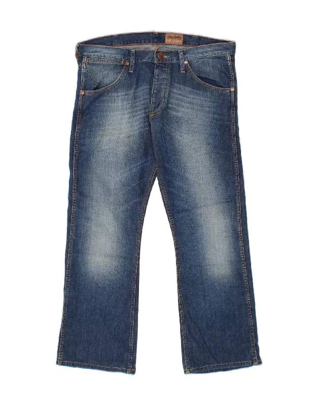 Relaxed Dresses WRANGLER Mens Miles Straight Jeans W36 L29 Blue Cotton