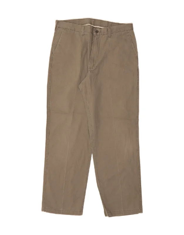 Cozy Fashion LEE Mens Khakis Straight Chino Trousers W36 L32 Grey