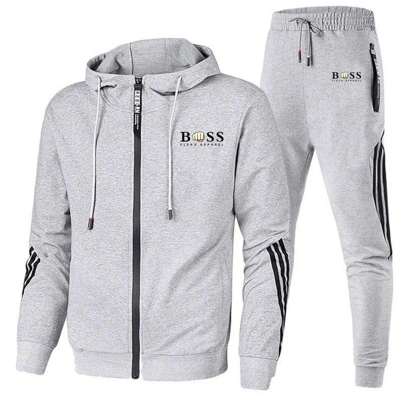 Noble And Elegant Sports Two-piece Men's Sweater Set Hoodie