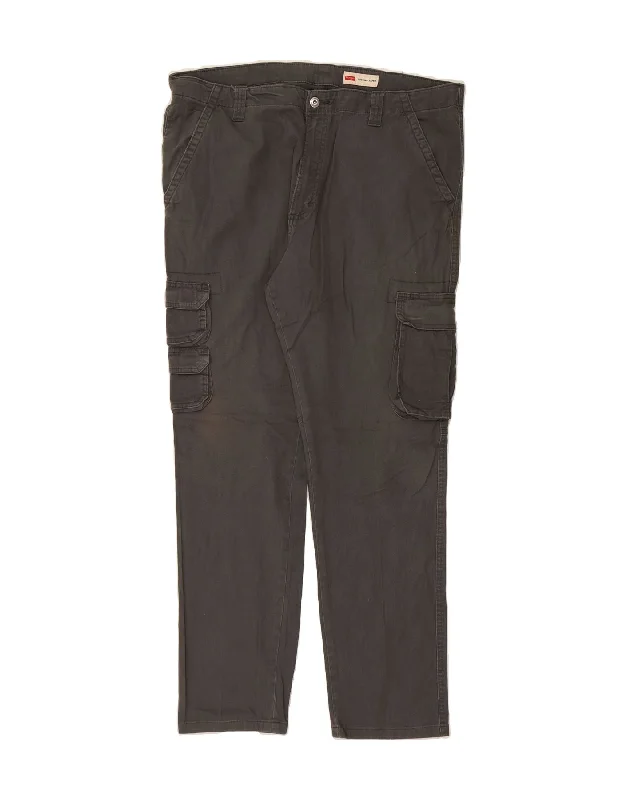 Soft Looks WRANGLER Mens Tapered Cargo Trousers W40 L30 Grey Cotton