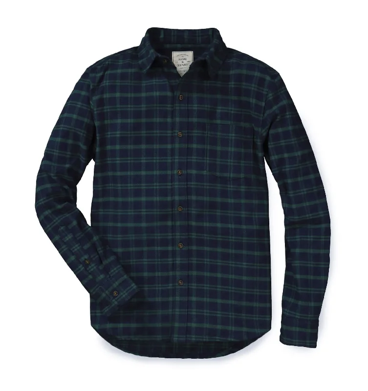 Simple Matching Brushed Flannel Button Down Shirt