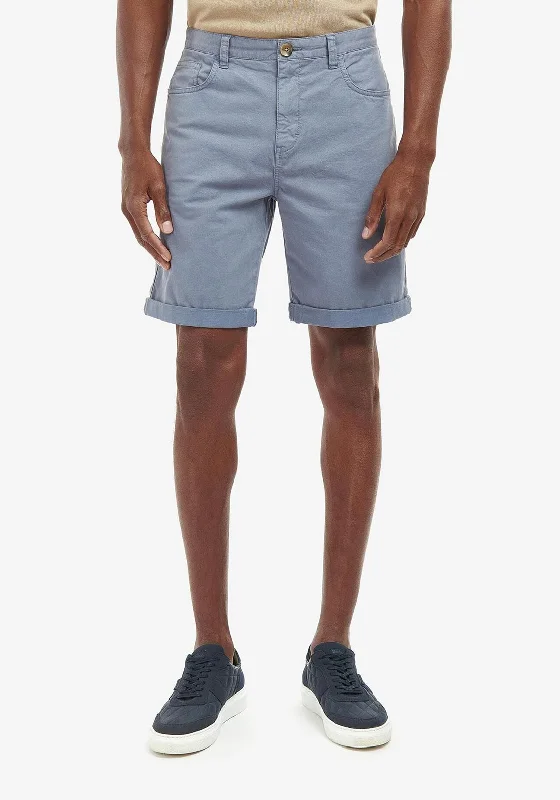 Breezy Style Barbour Twill Shorts, Washed Blue