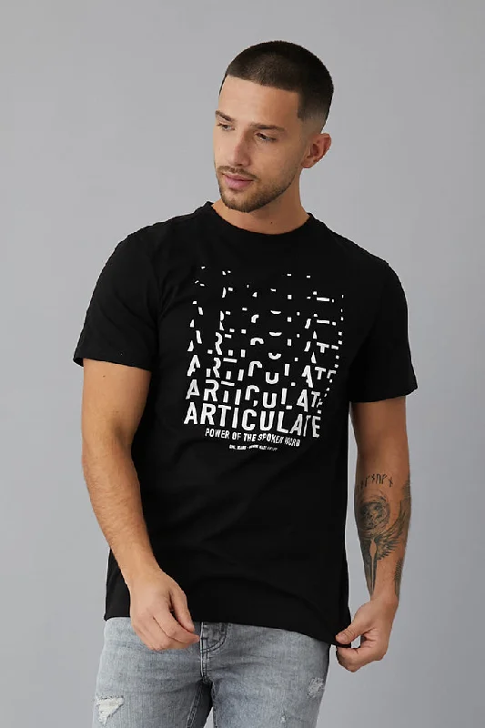 Personalized Wear Accent Printed crew neck t-shirt in Black