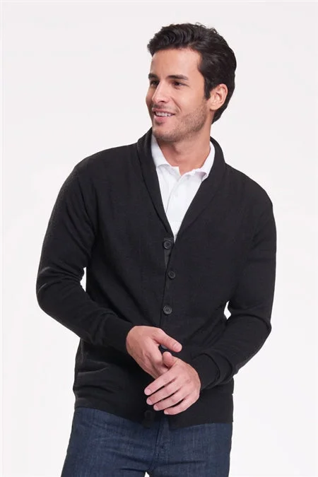 Simple Style Men's Shawl Cardigan Sweater - Black