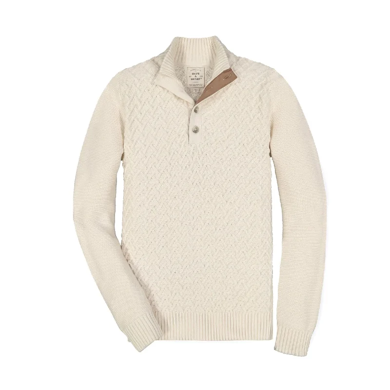 Timeless Style Mock Neck Cable Sweater