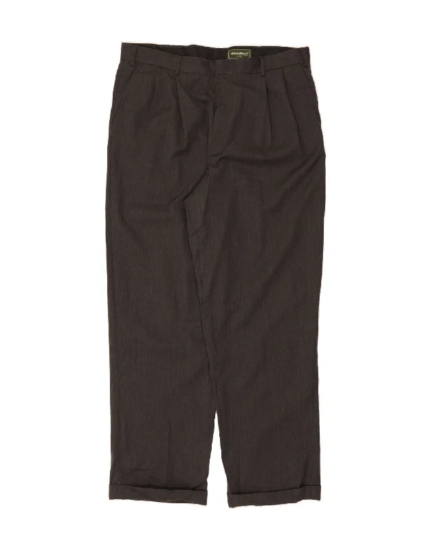 Stylish Jackets EDDIE BAUER Mens Tall Relaxed Fit Pegged Chino Trousers W38 L32 Grey Wool