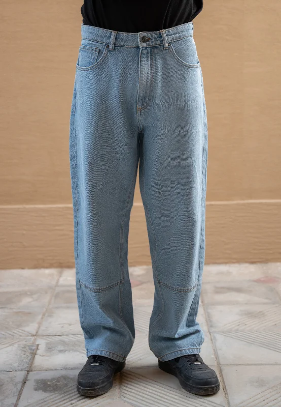 Luxury Customization 90’s Denim Straight Fit Jeans - Light Blue Wash