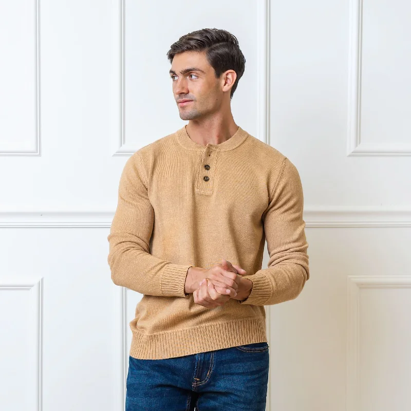 Floral Prints Organic Sweater Henley