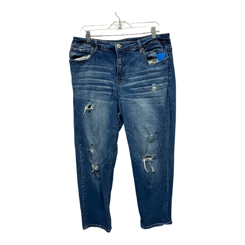 Urban Comfort Jeans Boyfriend By Time And Tru In Blue Denim, Size:16
