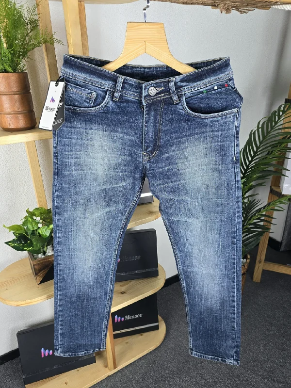 Easy-to-Wear Elegant Straight Jeans Mid Blue
