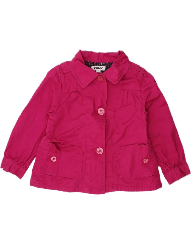 Soft Layers DKNY Baby Girls Overcoat 18-24 Months Pink Cotton