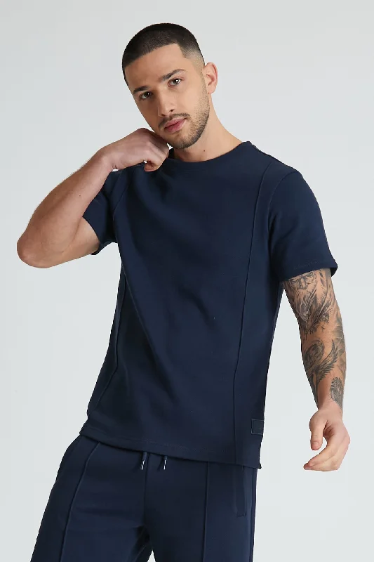 Comfortable And Cold-proof Ranger Pique crew neck Navy