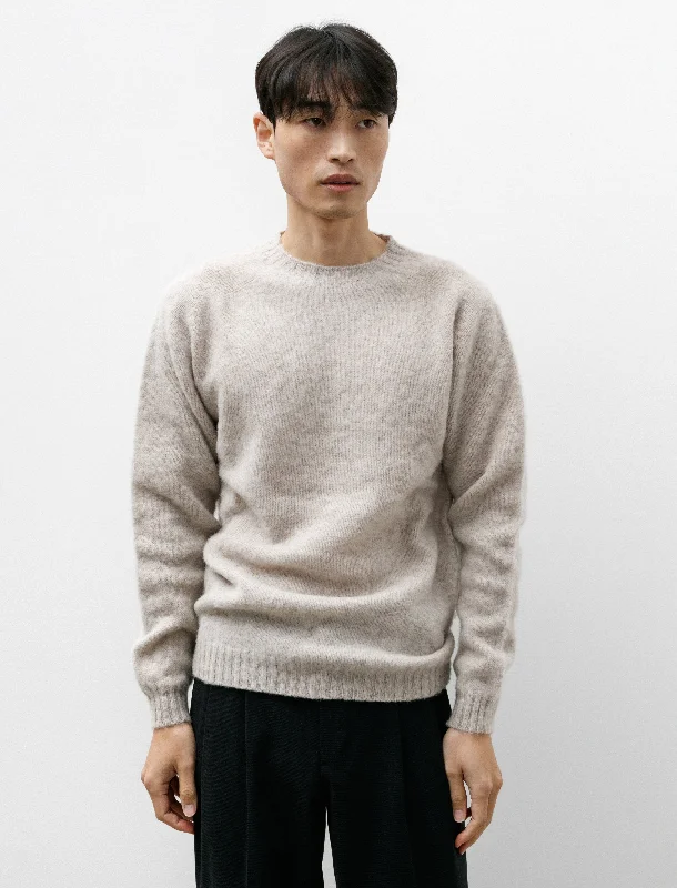 Effortless Elegance Birnir Brushed Lambswool Sweater Oatmeal