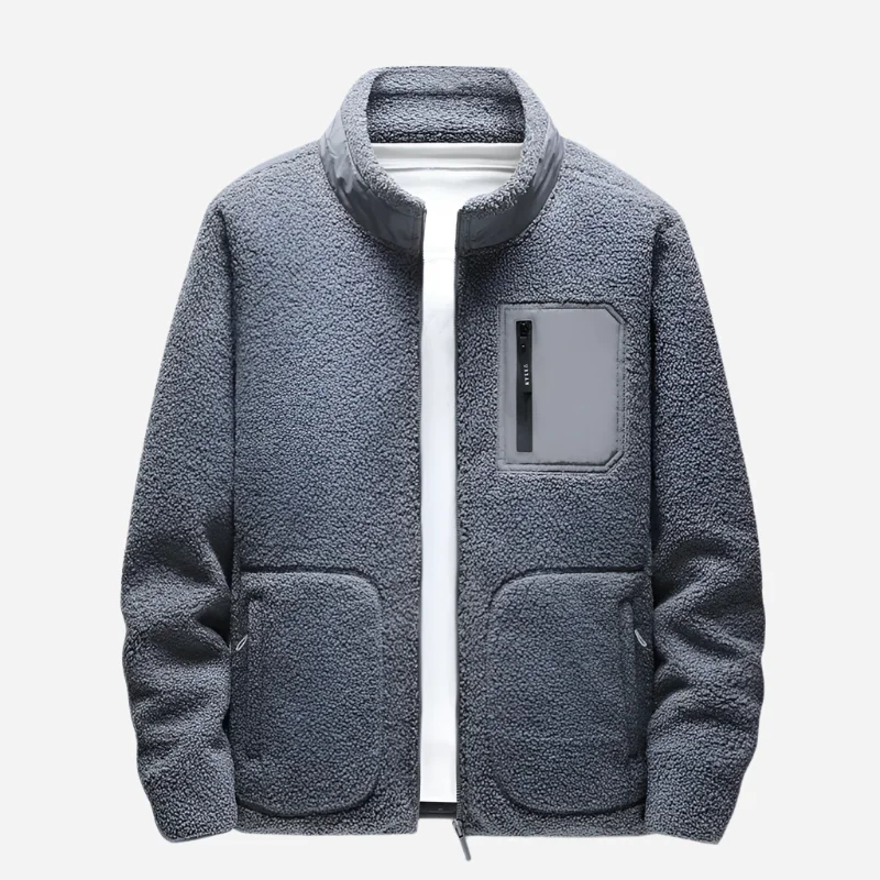 Luxury Classic Stand Collar Thick Warm Sports Casual Cardigan